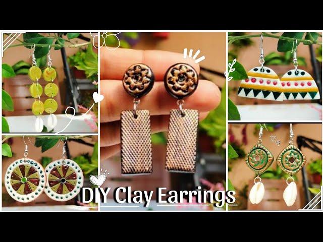 5 Easy Ethnic Clay Earrings  | Handmade Earrings with Cold Porcelain Clay | #jwellery #diy #clayart