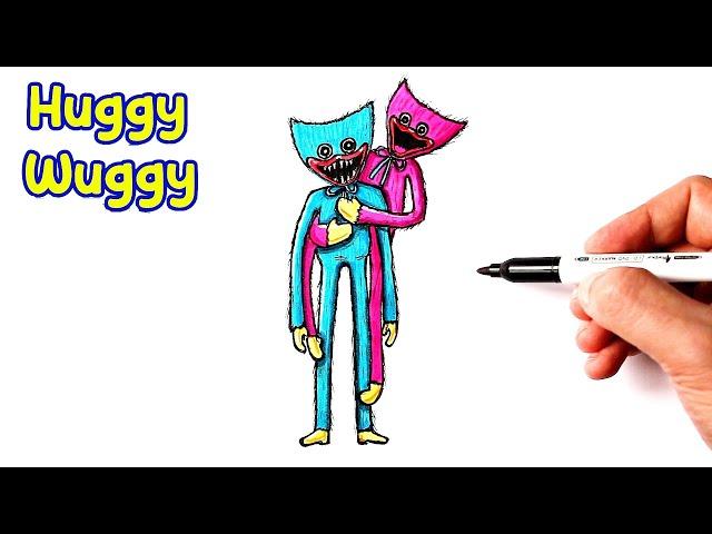 How to draw Huggy Wuggy