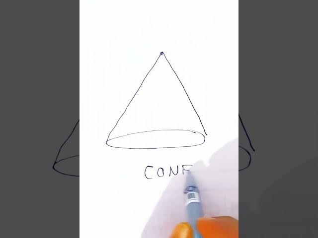 how to draw  cone in 5sec #shorts #diagram #geometry