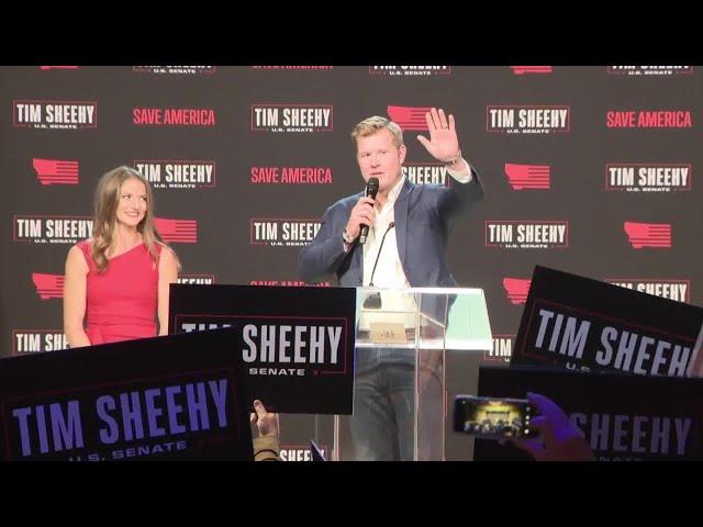 Republican Tim Sheehy, projected winner of Montana Senate race, gives acceptance speech