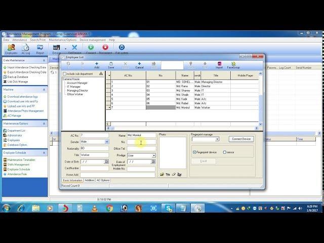 Zkteco Time Attendance Software Setup and Configuration Full