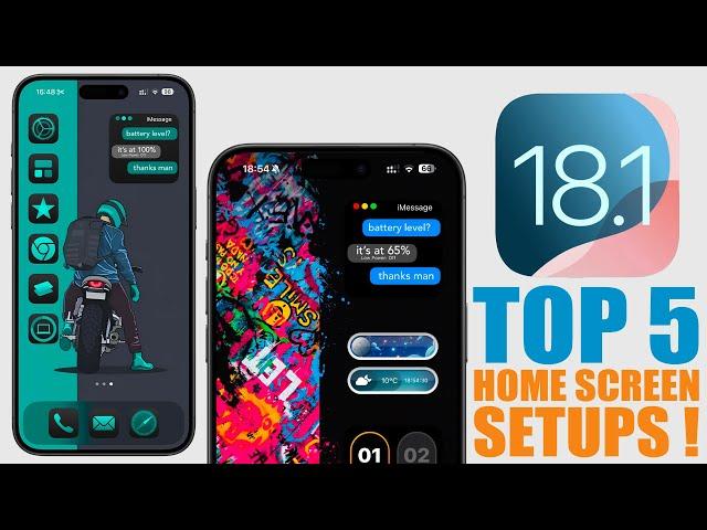 iOS 18.1 - TOP 5 Home Screen Setups HOW TO Make Them