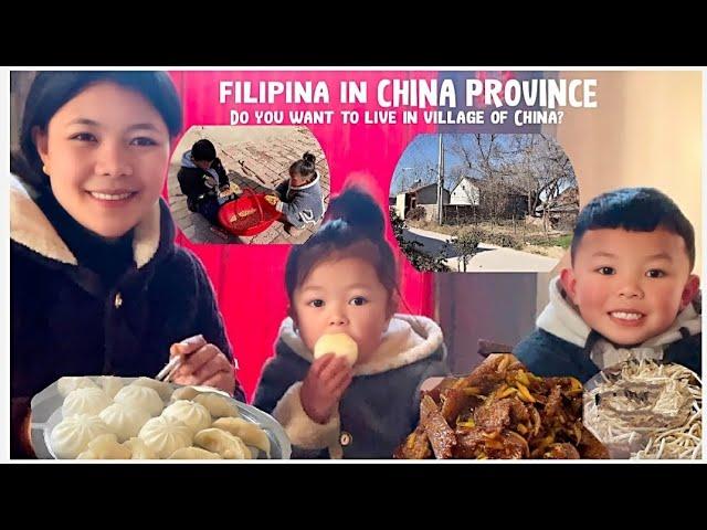 Filipina in CHINA province |Life in CHINA village during winter season| Fish |Pork