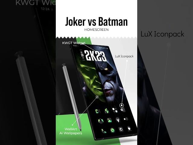 Batman vs Joker Homescreen, free wallpaper, lux iconpack #icon #iconpack #homescreen #iphone