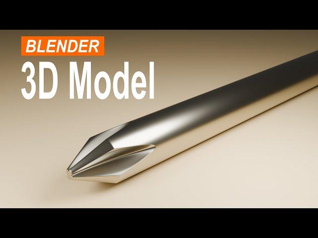 Blender Beginner 3D Modeling Tutorial: How To Model a Phillips Screwdriver Tip