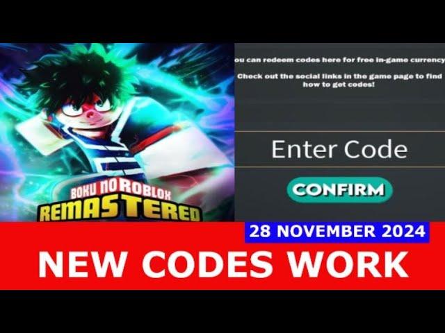 *NEW CODES* [2x Exp🃏] Boku No Roblox ROBLOX | NOVEMBER 28, 2024