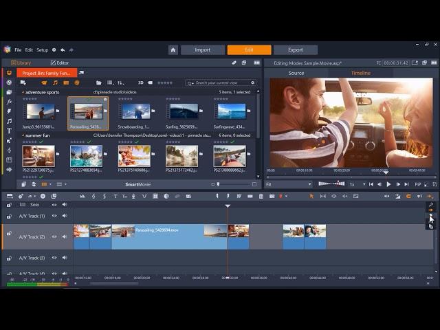 How to Use the Different Editing Modes in Pinnacle Studio