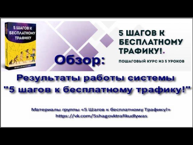 Обзор результатов работы системы "5 шагов к бесплатному трафику"