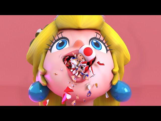 Toad die over and over again with Princess Peach [Death animations] 