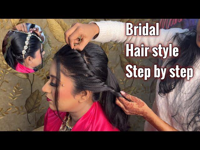 Bridal Hairstyle For Wedding | Simple & Easy Hair Style For Beginners | Step by Step