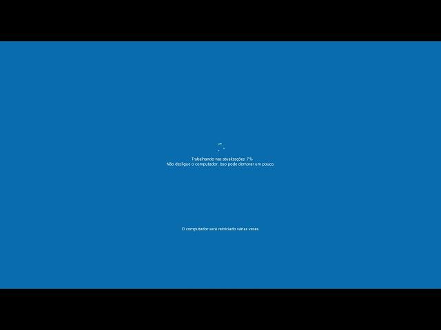 Tela do Windows Update - 2 horas - em Português.