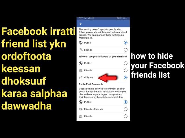 fb irrati friend list keessan dhoksuuf *karaa salphaa: how to hide your Facebook friends list