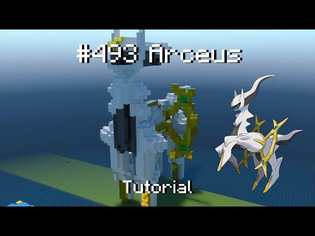 How to build a pokemon Arceus statue in Minecraft (tutorial)