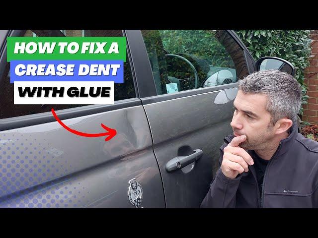 How To Fix A Crease Dent With Glue | Paintless Dent Removal