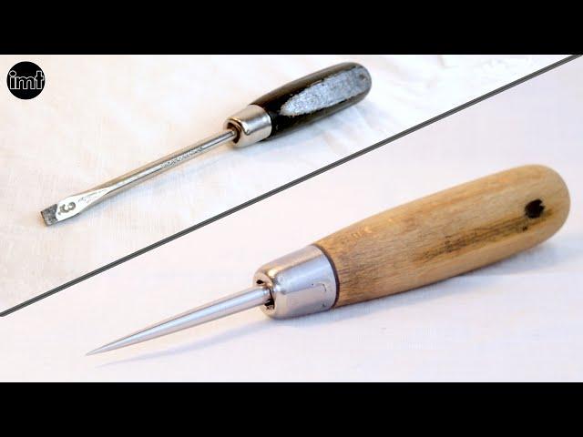 I made this awl from an old screwdriver