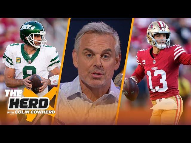 49ers beat down Jets, Brock Purdy’s fit, How far can Aaron Rodgers go in New York? | NFL | THE HERD