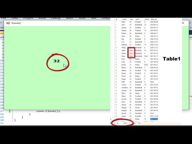 c# tutorial for beginners: How to count number of rows in a table SQL database