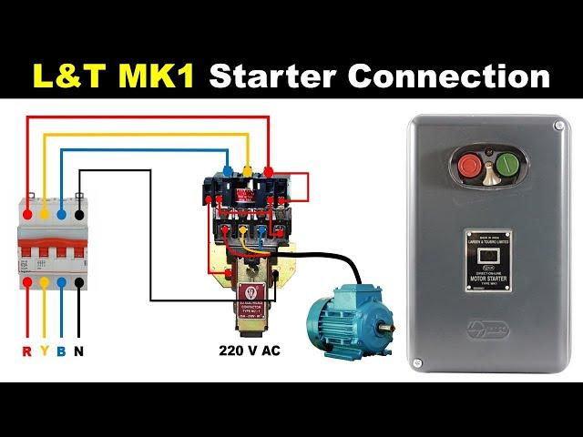 L&T MK1 Starter Control And Power Wiring Connection | Starter Connection @TheElectricalGuy