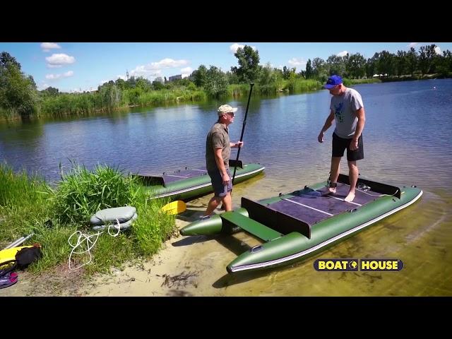 Надувной Мини катамаран для рыбалки, охоты | Inflatable Mini catamaran for fishing hunting BOATHOUSE