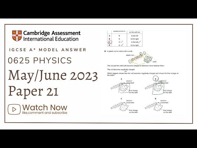 IGCSE Physics Paper 21 - May/June 2023 - 0625/21/M/J/23 SOLVED