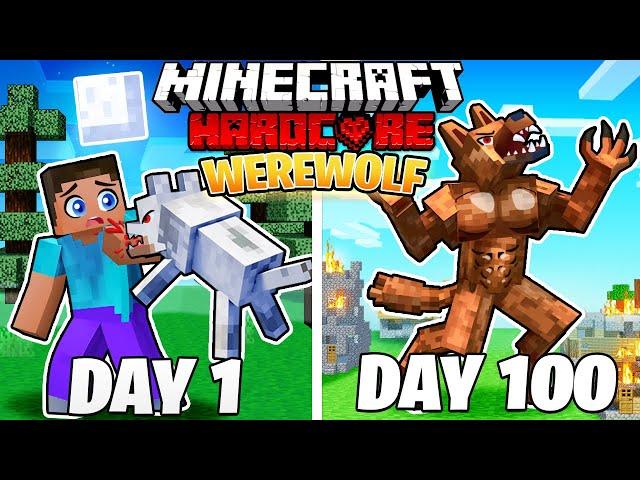 I Survived 100 DAYS as a WEREWOLF in HARDCORE Minecraft!