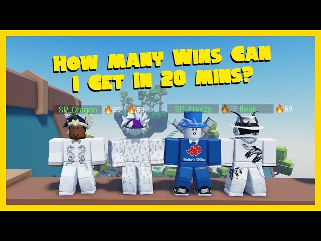 How many WINS can I get in 20 MINS in Roblox Bedwars