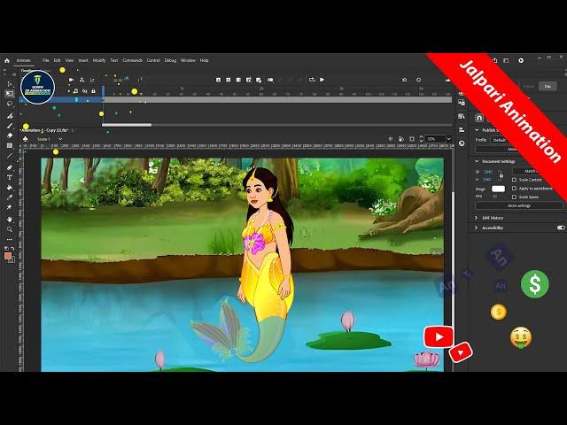 How to make Jalpari Animation (जलपरी एनिमेशन) in Adobe Animate | Adobe Animate Hindi Tutorial