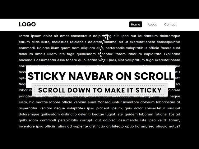 Sticky Navigation Bar on Scroll Using Vanilla Javascript  | Fixed Navbar tutorial