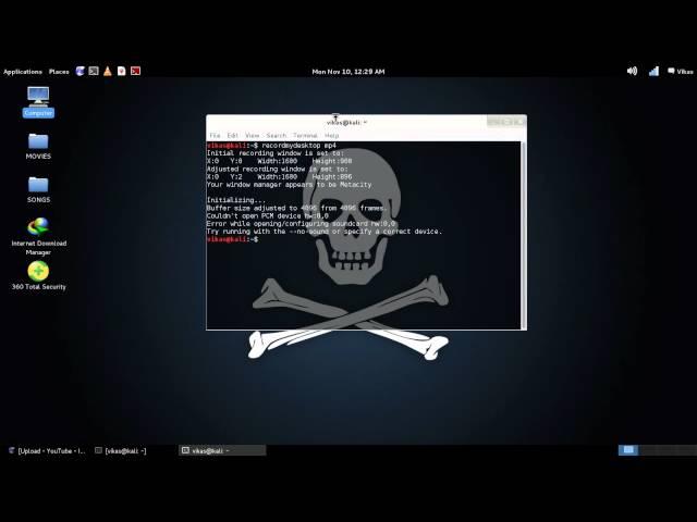 Recording desktop in Kali Linux With Sound