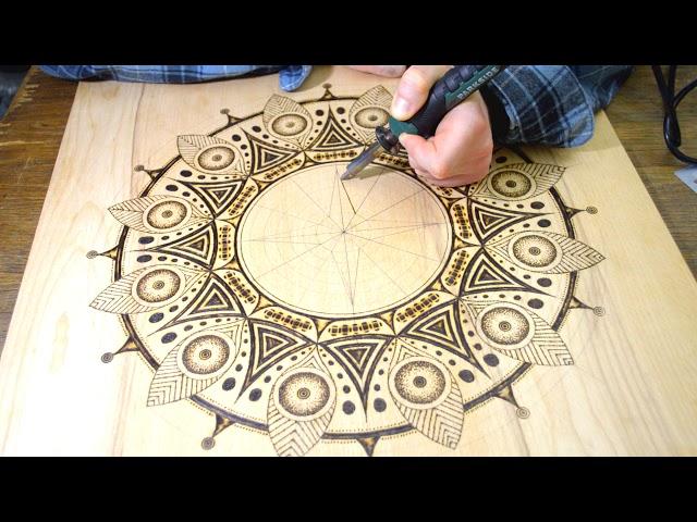 Pyrography Mandala - Wood Burning Art