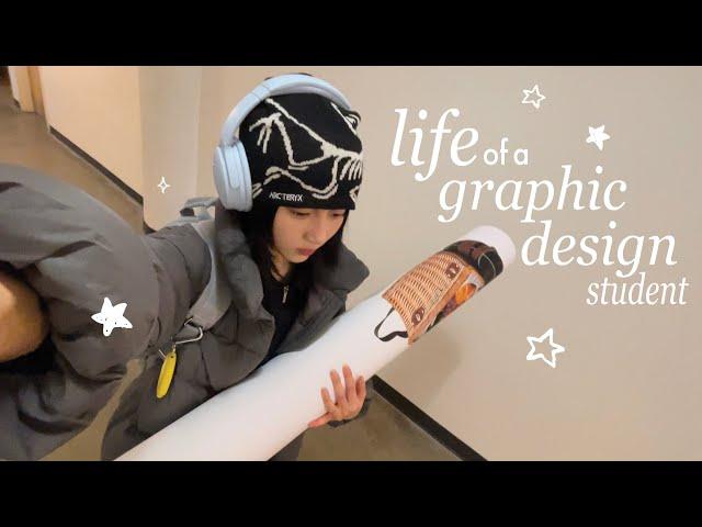 美大生の日常: graphic design project from start to finish, first time silk screen, art school vlog