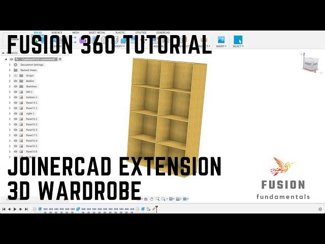 Fusion 360: Using Joinercad extension - Making a wardrobe in 3D