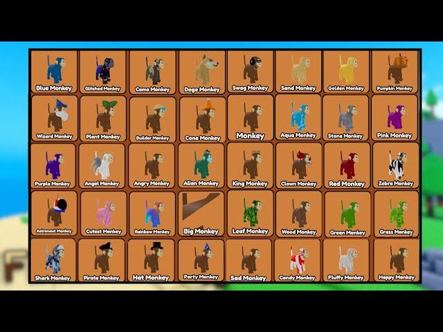 HOW to get ALL 40 MONKEYS! Alien, Camo, Wizard, Leaf.. - Roblox - Find the Monkeys!