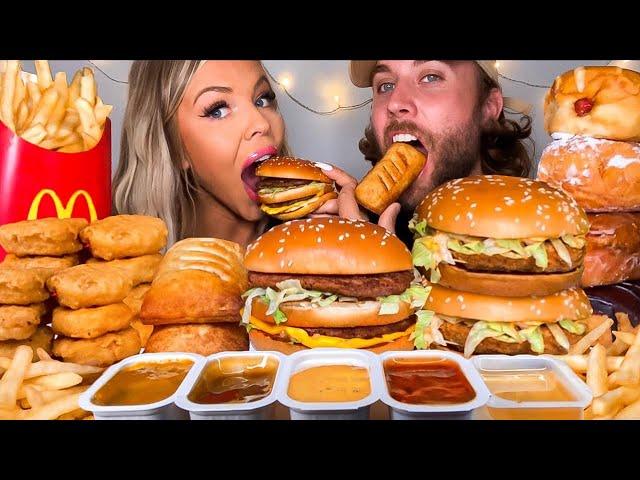 ASMR MCDONALDS DONUTS, STRAWBERRY PIE, BIG MAC, SPICY NUGGETS, JUNIOR CHICKEN, MUKBANG 먹방 HUNNIBEE