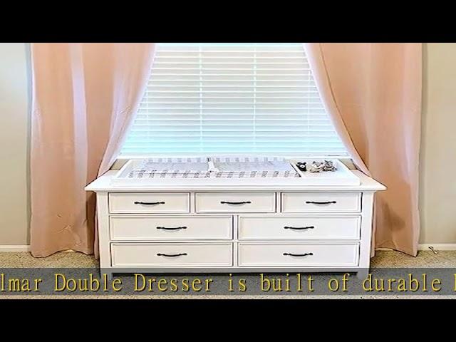 Evolur Belmar Double Dresser in Weathered White, Comes Assembled, Included Anti-Tip Kit, Seven Spac