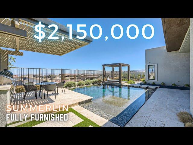 Modern 1-Story Resale Home with Strip Views and Pool for Sale in West Summerlin, Las Vegas, NV