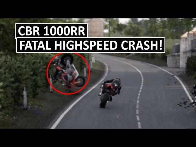 Terrifying Highspeed Crash! CBR 1000RR vs Panigale V4R, Extreme Road Racing (Isle Of Man TT)