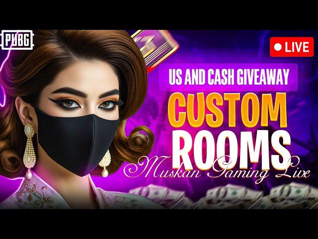 Live Cash Rewards + UC Giveaways Custom Rooms of PUBG MOBILE Pakistan | Muskan Gaming Live #pubg