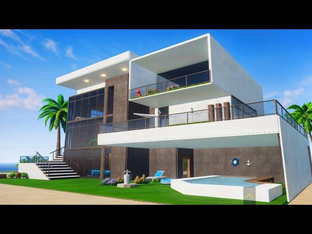 PUBG mobile house design for level 25 like loading screen with swimming pool