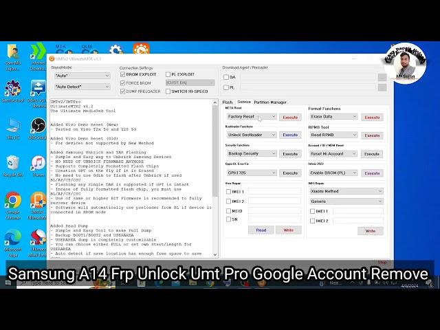 Samsung A14 Frp Unlock Umt Pro Google Account Remove Umt