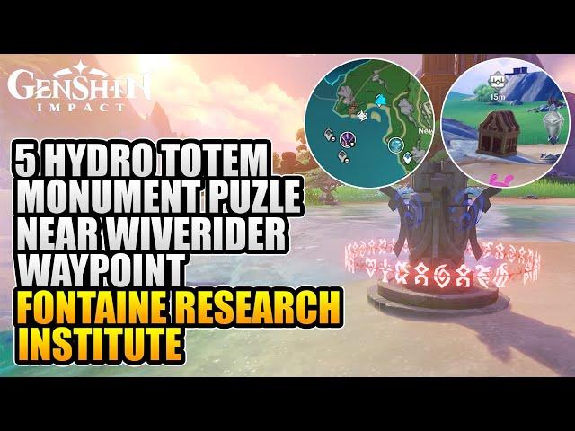 5 Hydro Totem Monument Puzzle Near Waverider Waypoint Fontaine Research Institute Genshin Impact