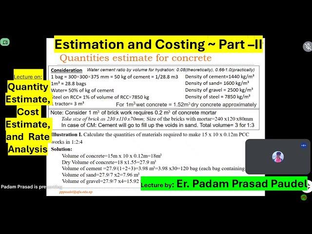 Quantity & cost estimation - Rate analysis || Farm Structure and Surveying by Er Padam Prasad Paudel