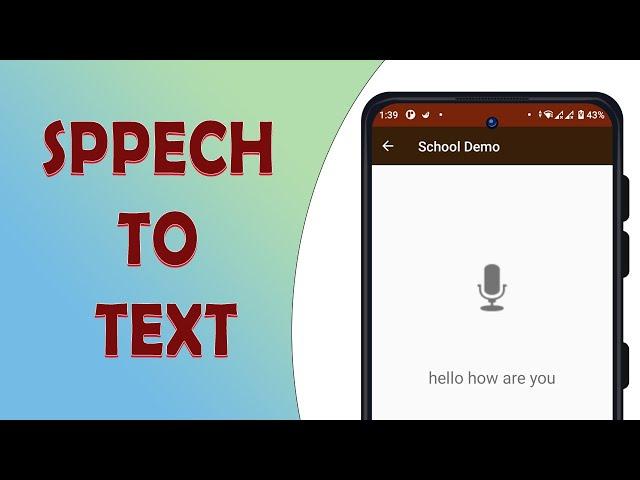 Voice Recognization | Speech to text in android studio | Convert Voice into text in android studio