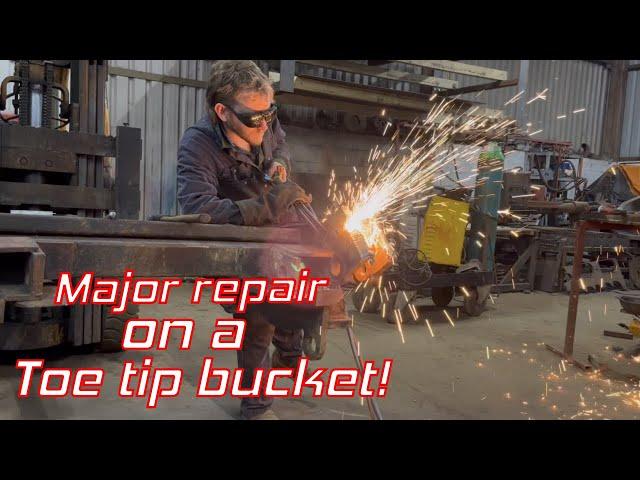 Major repair on a toe tip bucket. Part 1