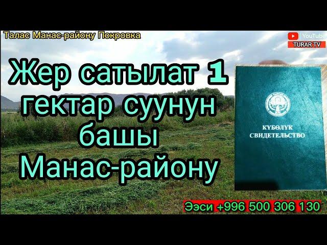 Жер сатылат 1 гектар суунун башы Манас-району Покровка +996 500 306 130