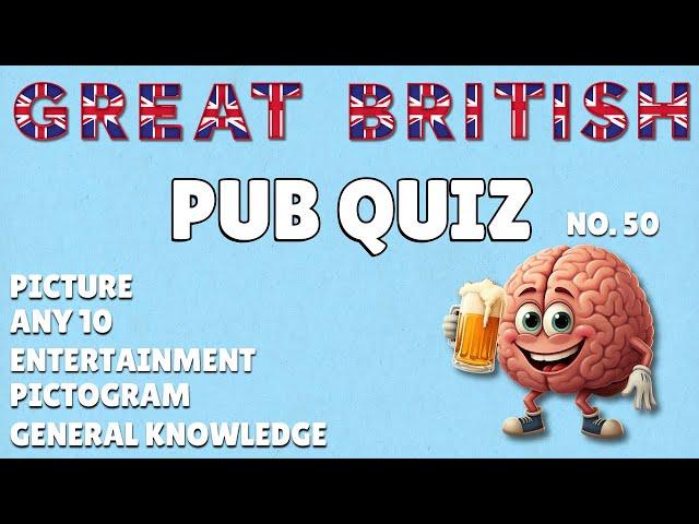 Great British Pub Quiz: Picture Round, Any 10, Entertainment, Pictogram & General Knowledge #50