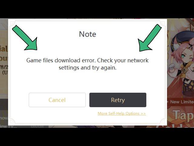 Fix genshin impact game files download error check your network settings and try again