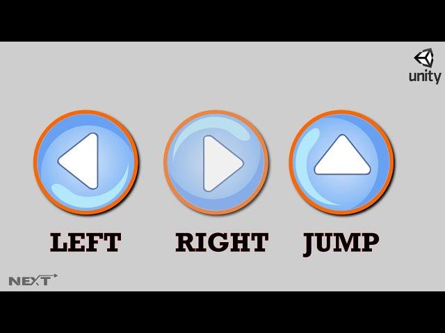 Movement Using Button in Unity3D ( Left , Right and Jump ) | Unity | Next.