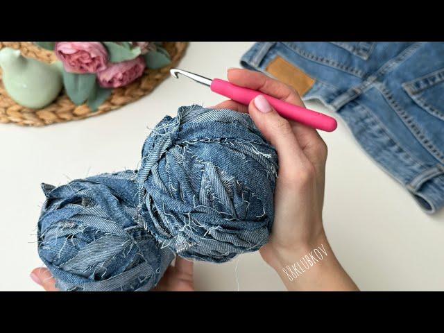 Fashionable Mini Bag of Crocheted Jeans for 1 Hour and $0  Crocheted Denim Bag 