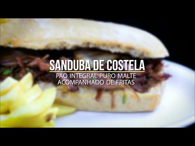 Sanduba de Costela no Pão Integral Puro Malte com Fritas